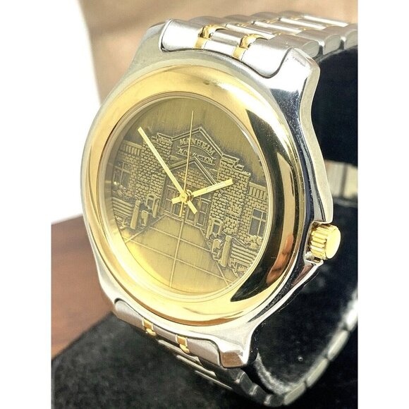 Manheim Auto Auction Men's Watch Quartz Gold Dial Two Tone Stainless Steel 40mm - Picture 1 of 14